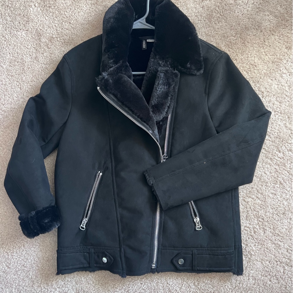 H&M lined suede jacket - US4